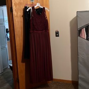 Wine color bridesmaids dress size 18 only wore once.